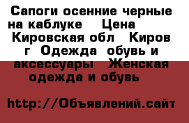 Сапоги осенние черные на каблуке  › Цена ­ 500 - Кировская обл., Киров г. Одежда, обувь и аксессуары » Женская одежда и обувь   